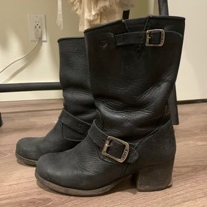 frye slouchy buckle boots